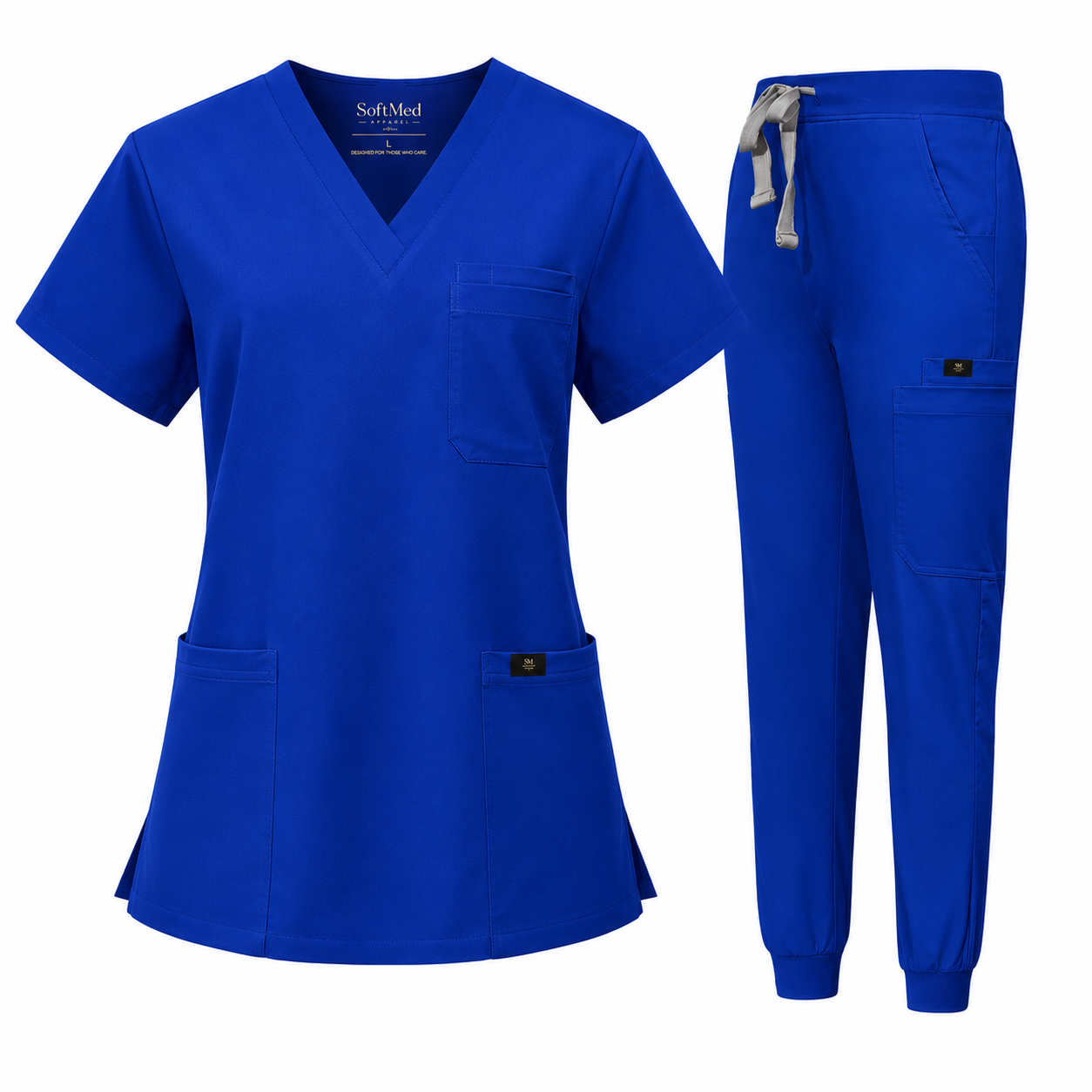 SoftMed black scrub set lifestyle – dermatology clinic